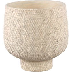 PTMD Bloempot Laim - 40x40x40 cm - Cement - Creme