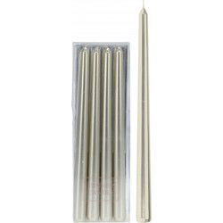 Dinerkaarsen - goudkleurig - 4x stuks - 30 cm - 7 branduren - kaarsen - Dinerkaarsen