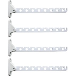 Set van 4x stuks kledinghanger haak inklapbaar wit 30 cm - Kledinghangers