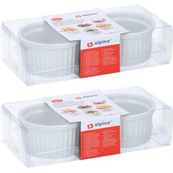 10x stuks ovenschaaltjes rond keramiek 9 cm - Ovenschalen