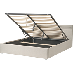 ARMELLE - Bed met opbergruimte - Beige - 160 x 200 cm - Polyester