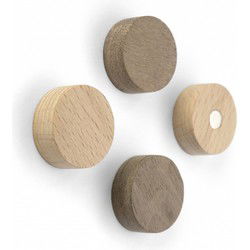 Trendform Magnetisch Houten Rond - set van 4 verschillende