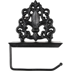 Clayre & Eef WC Rol Houder 18x10x24 cm Zwart Metaal Toiletrolhouder