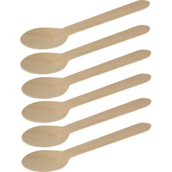BBQ/verjaardag/camping wegwerp bestek - lepels - 40x - hout - 16 cm - eco friendly/composteerbaar - Eetlepels