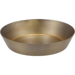 DK Design schaaltje amberblokjes/geurblokjes - goud - metaal - 10x2 cm - Decoratieve Schaal (binnen)