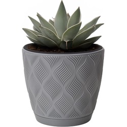 Form Plastic Plantenpot/bloempot New Age - kunststof - platina grijs - D15 x H14 cm - Plantenpotten