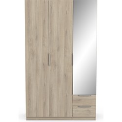 Kast met 3 deuren, 2 laden en 1 spiegel Ghost - L119,4 cm