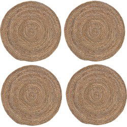 Rotan Placemats Rond - 6x - grof bruin - Dia 38 cm - handgemaakt - Placemats