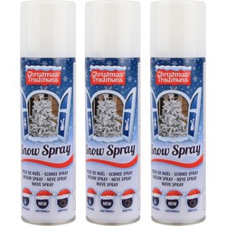 3x Sneeuwsprays/sneeuw spuitbussen 600 ml - Decoratiesneeuw