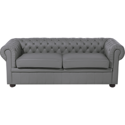 CHESTERFIELD - Chesterfield bank 2-zits - Grijs - Leer
