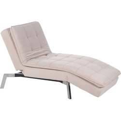 Beliani LOIRET - Chaise longue-Beige-Fluweel