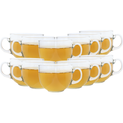 OTIX Theeglazen - met Oor - 12 Stuks - 470 ml - Cappuccino - Glazen