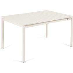 Kave Home - Uitschuifbare tuintafel Zaltana van lichtgrijs aluminium 140 (200) x 90 cm