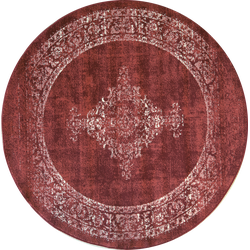 Istanbul Vintage - Laagpolig Vloerkleed - Rond - Retro Tapijt - Rood- 160 CM ROND