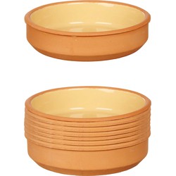 Set 8x tapas/creme brulee serveer schaaltjes terracotta/geel 16x4 cm - Snack en tapasschalen