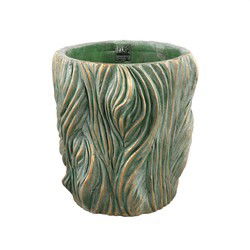 PTMD Bloempot Alexio - 30x30x30 cm - Cement - Groen