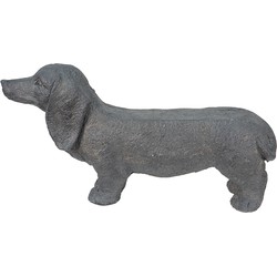 Clayre & Eef Beeld Hond 74x19x39 cm Grijs Steen Woonaccessoires