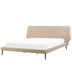 Beliani ESSONNE - Tweepersoonsbed-Beige-Kunstleer