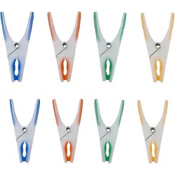 144x Wasgoedknijpers / wasknijpers in verschillende kleuren met softgrip - Knijpers