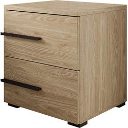 Meubella - Nachtkastje Valetta - Eiken - 45 cm - Links