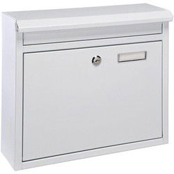 Hi Brievenbus ijzer met slot - wit - 36 x 12 x 32 cm - Postbus - Brievenbussen