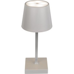 USB tafellamp LED dimbaar grijs 26 cm van kunststof - Tafellampen