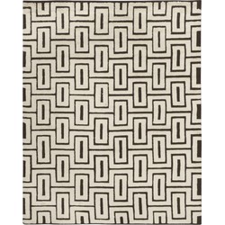 Safavieh Moroccan Inspired Indoor Hand Knotted Area Rug, Kenya Collection, KNY846, in Ivory & Brown, 183 X 274 cm