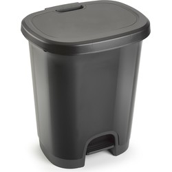 Plasticforte Pedaalemmer - grijs - kunststof - 27L - 45 cm - Pedaalemmers