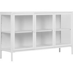 Dressoir Wit Metaal - 3 Deuren - 140x40x85cm - Brisbane