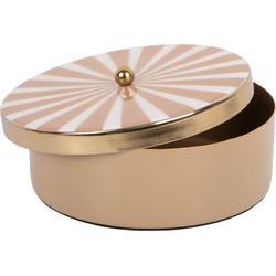 Present Time - Opbergbox Candy Swirl Rond - Soft brown & white