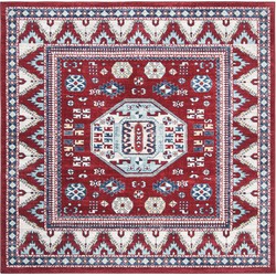 Safavieh Tribal Inspired Indoor Woven Area Rug, Kazak Collection, KZK118, in Rood & Blauw, 201 X 201 cm