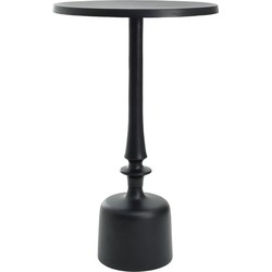 PTMD Resha Black alu sidetable matte finish round