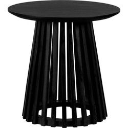 Lewis & Loft Bijzettafel Levi - FSC® mangohout - Rond ⌀50 - Zwart