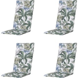 Madison -  Tuinstoelkussen Hoge Rug Bliss blue - Ca. 120x50 cm - Set van 4