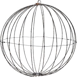 Metalen lichtbol/verlichte decoratie bol met wit licht 40 cm - kerstverlichting figuur