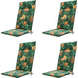 Madison -  Tuinstoelkussen Hoge Rug Lua green - Ca. 120x50 cm - Set van 4
