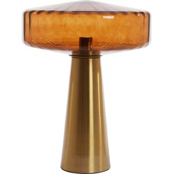 vtwonen Tafellamp Ø40x53 cm PLEAT glas bruin+goud