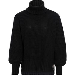 Knit Factory Robin Gebreide Dames Coltrui - Turtleneck - Zwart - 36/38