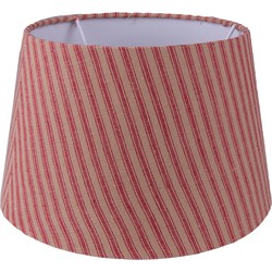 Clayre & Eef Lampenkap  Ø 26x16 cm Rood Beige Katoen Strepen Stoffen Lampenkap