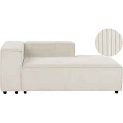 Beliani APRICA - Chaise longue-Wit-Corduroy