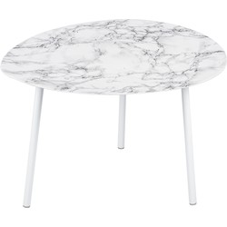 Side Table Ovoid Marble Look Large