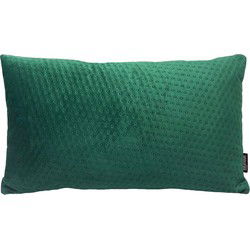 Sierkussen Dark Green Velvet Button Long | 30 x 50 cm | Velvet/Polyester