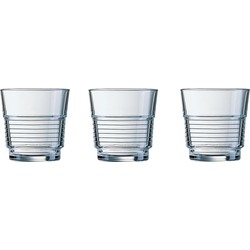 Waterglazen/drinkglazen - 12x - transparant - 200 ml - glas - glazen - Drinkglazen