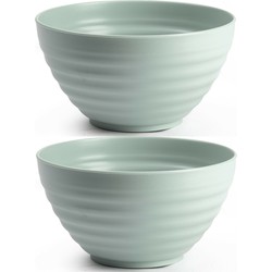 Plasticforte Kommetjes/schaaltjes - 4x - kunststof - 15x8 cm - groen - Kommetjes