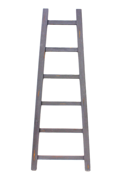 Decoratieve ladder Tangga - 150 cm - grijs - teak - 