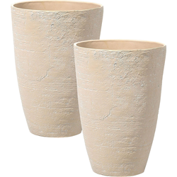 Beliani CAMIA - Plantenbak voor buiten-Beige-Klei-vezelmengsel