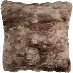 Tapijtenloods Luxury Vacht - Vierkante Kussen - Hoogpolig - Soft Touch - Bruin- 45x45 CM