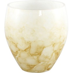 PTMD Urish Windlicht - 14 x 14 x 14 cm  - Glas - Geel