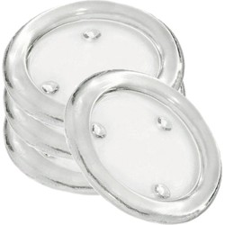 Ronde kaarsenhouder/kaars onderzetter - 4x - glas - 11 cm - Waxinelichtjeshouders