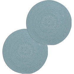 Set van 8x stuks placemats groen katoen 38 cm - Placemats